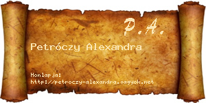 Petróczy Alexandra névjegykártya