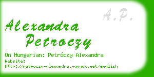 alexandra petroczy business card
